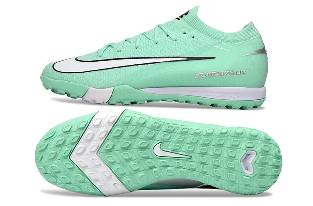 Nike Chaussures de football turf vert blanc upper knit low-cut col style chaussette 14