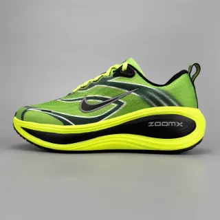 Nike Verde Amarelo Malla Engenhada Sobreposições de Padrão de Onda Tênis de Corrida