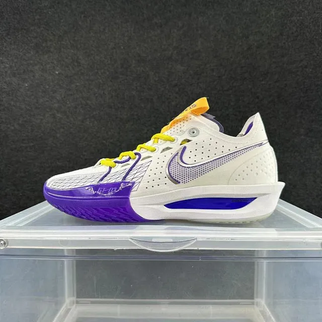 Nike GT-01 White Purple Yellow Basketball Shoes 2