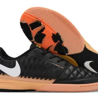 Nike Hypervenom Black Orange Quilted Toe Cap Perforated Synthetic Cage Indoor Soccer Shoes