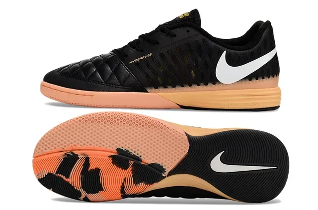 Nike Hypervenom Noir Orange Tête de Doigt Matelassée Cage Synthétique Perforée Chaussures de Football Indoor 5