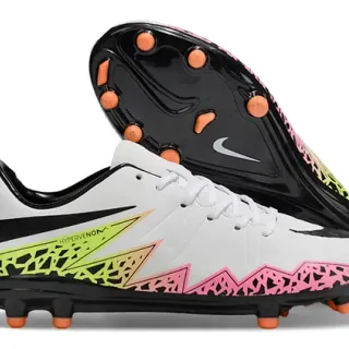 Nike Hypervenom White Multicolor Low-Cut Sock-Fit Collar Geometric Overlays Firm-Ground Soccer Shoes