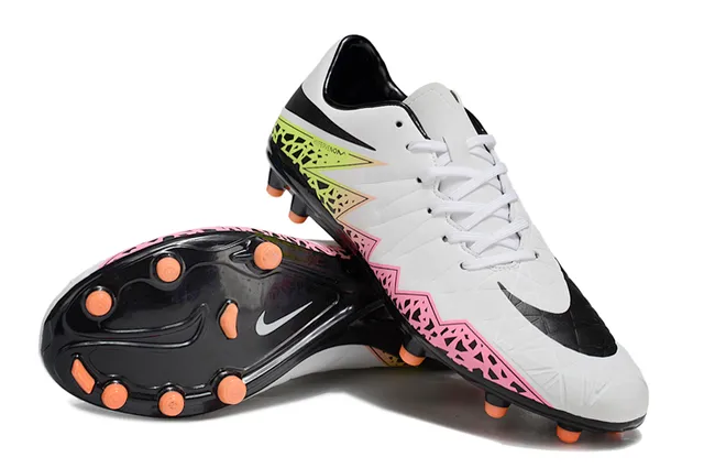 Nike Hypervenom White Multicolor Low-Cut Sock-Fit Collar Geometric Overlays Firm-Ground Soccer Shoes 4