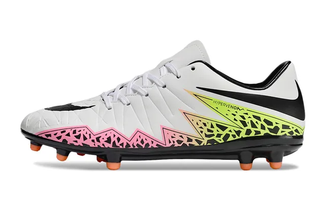 Nike Hypervenom White Multicolor Low-Cut Sock-Fit Collar Geometric Overlays Firm-Ground Soccer Shoes 7