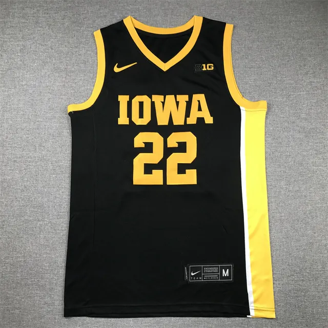 Maillot sans manches à col en V Nike Iowa Hawkeyes n° 22 Clark noir et jaune 2