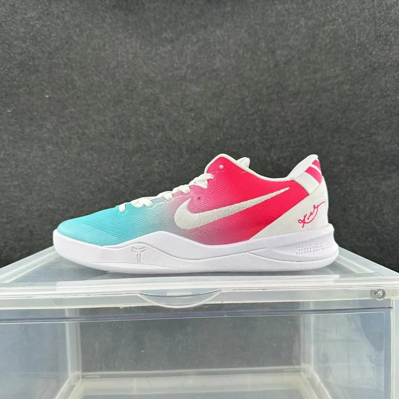 Nike Kobe 8 System Cyan Pink Gradient Basketball Shoes 1