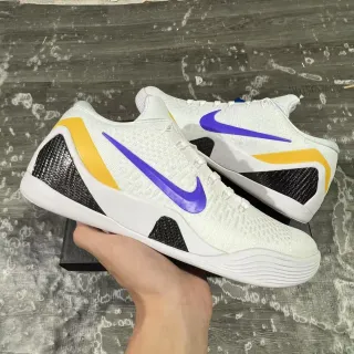 Nike Kobe 9 Elite White Purple Yellow Zapatos de Baloncesto