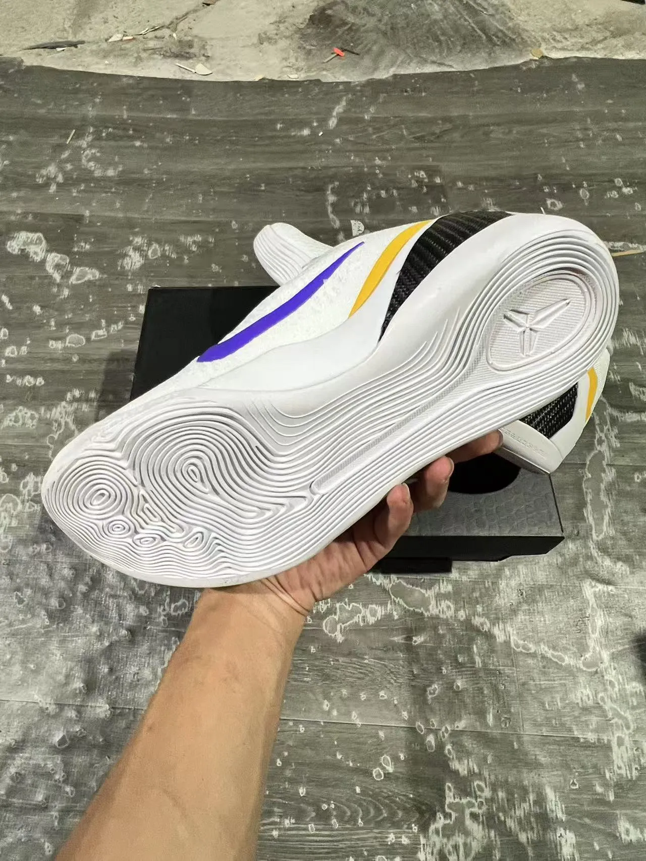 Nike Kobe 9 Elite White Purple Yellow Basketball Shoes 6