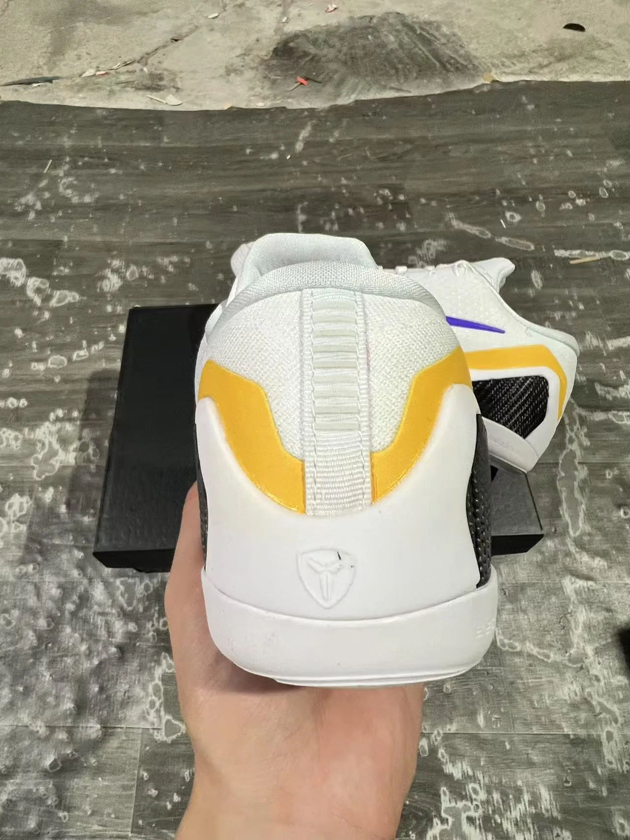 Nike Kobe 9 Elite White Purple Yellow Basketball Shoes 8