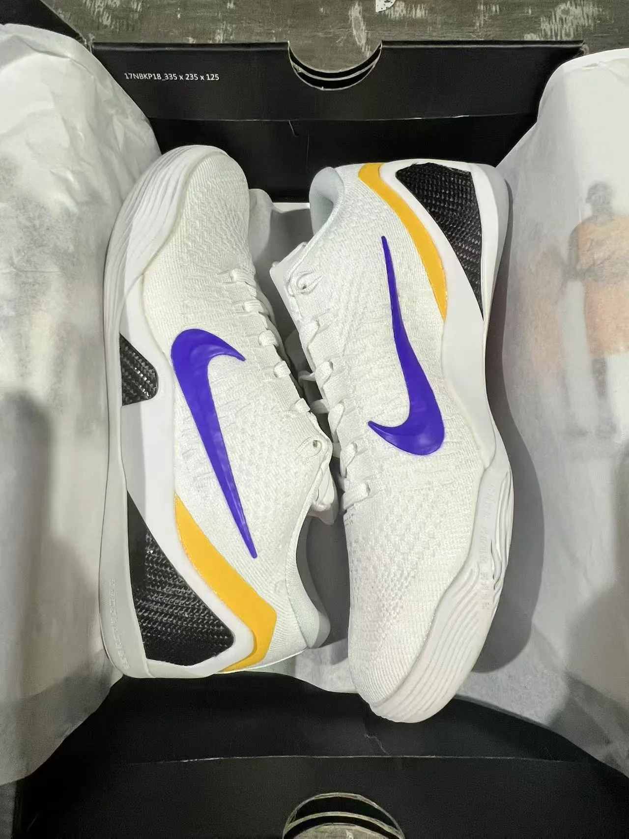 Nike Kobe 9 Elite White Purple Yellow Basketball Shoes 9