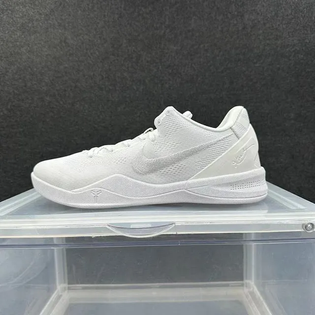 Nike Kobe Monochrome White Low-Top Basketball Shoes 2