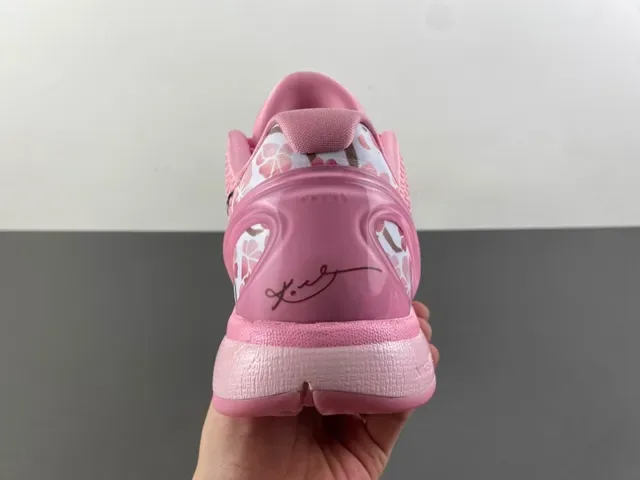 Nike Kobe Rosa Preto Superior Texturizada Pébbled Sobreposição Swoosh Tênis de Basquete 4