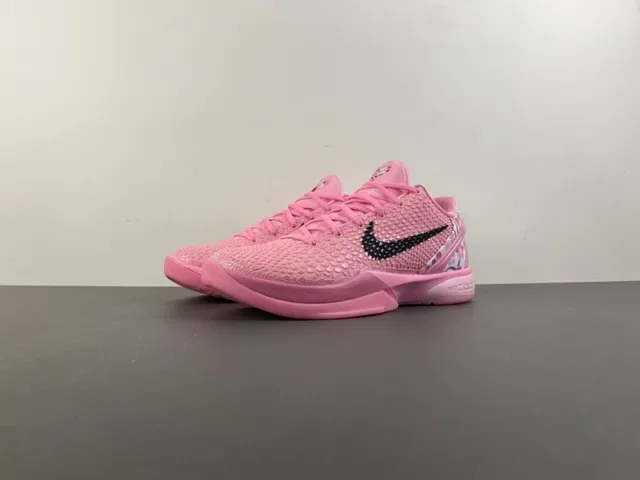 Nike Kobe Rosa Preto Superior Texturizada Pébbled Sobreposição Swoosh Tênis de Basquete 11