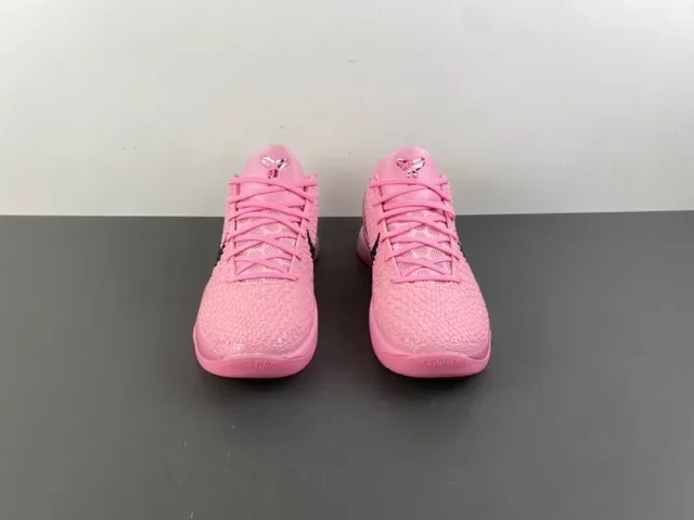 Nike Kobe Rosa Preto Superior Texturizada Pébbled Sobreposição Swoosh Tênis de Basquete 12