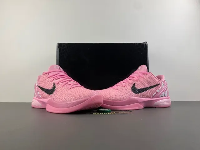 Nike Kobe Rosa Preto Superior Texturizada Pébbled Sobreposição Swoosh Tênis de Basquete 14