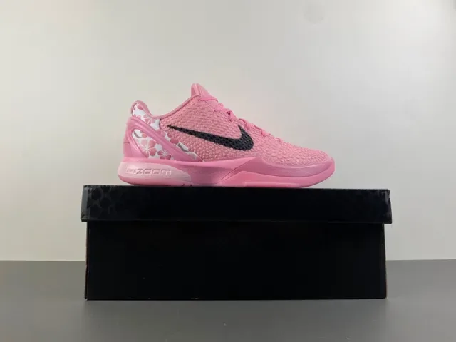 Nike Kobe Rosa Preto Superior Texturizada Pébbled Sobreposição Swoosh Tênis de Basquete 16