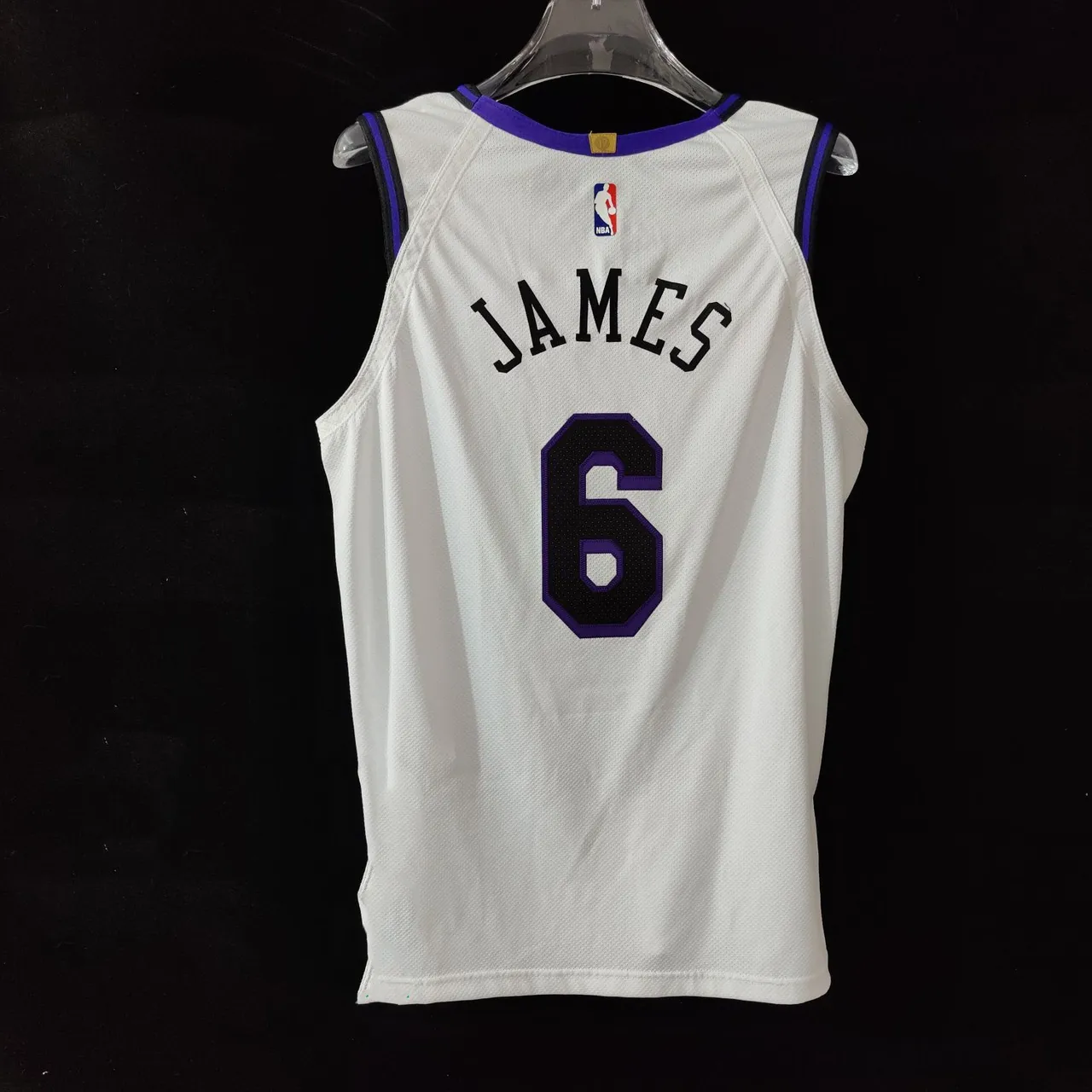 Nike Los Angeles City Edition White Purple Black Basketball Jersey 3