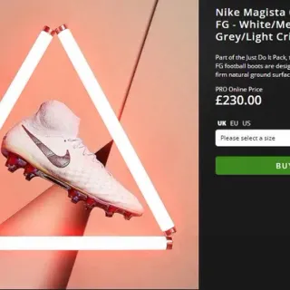 Nike Magista Obra II Elite DF FG 白色红色 绗缝合成革面 地钉足球鞋