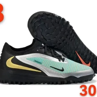 Nike Mercurial Black Multicolor Low-Cut Knit Upper Conical Studs Turf Soccer Shoes