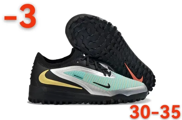 Nike Mercurial Black Multicolor Low-Cut Knit Upper Conical Studs Turf Soccer Shoes 1