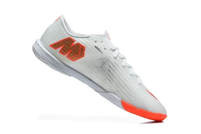 Nike Mercurial Flyweave Ultra Branco Laranja Sapatos de Futebol Indoor 3
