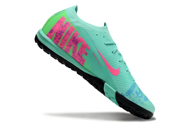 Nike Mercurial Vert Rose Bas Coupé Encolure Chaussette Supérieure Tricot Dégradé Gazon Chaussures de Football 2