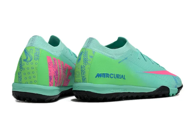 Nike Mercurial Vert Rose Bas Coupé Encolure Chaussette Supérieure Tricot Dégradé Gazon Chaussures de Football 5