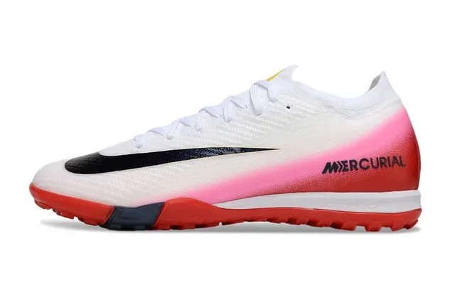Nike Mercurial Sapatos de futebol com upper de knit, color blocking em gradiente vermelho rosa para turf 6