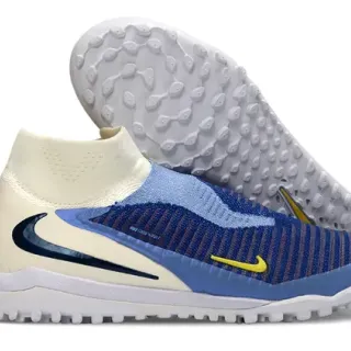 Nike Mercurial Superfly Beige Blue Zapatos de fútbol con cuello de calcetín Flyknit para turf