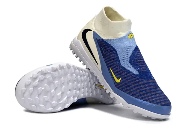 Nike Mercurial Superfly Beige Blue أحذية كرة القدم مع ياقة جورب Flyknit للعشب 3