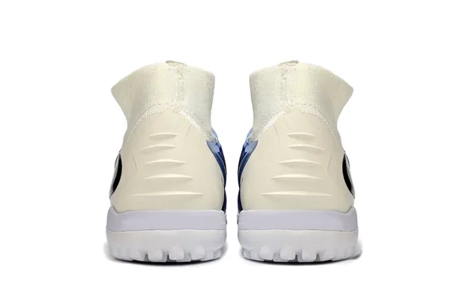 Nike Mercurial Superfly Beige Blue أحذية كرة القدم مع ياقة جورب Flyknit للعشب 4