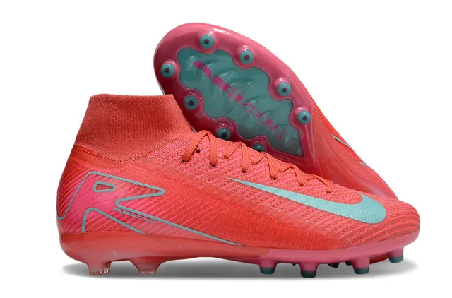Nike Mercurial Superfly Coral Pink Teal Firm-Ground Soccer Shoes 5