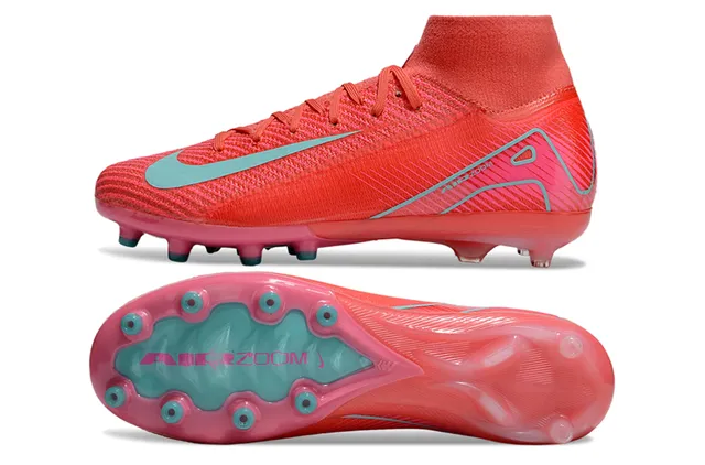 Nike Mercurial Superfly Coral Pink Teal Firm-Ground Soccer Shoes 6