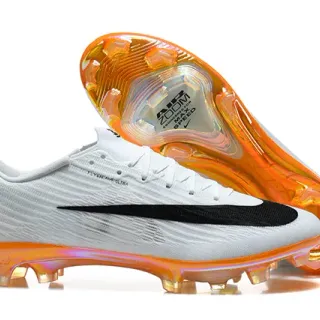 Nike Mercurial Superfly Flyknit White Black Orange Firm-Ground Soccer Shoes