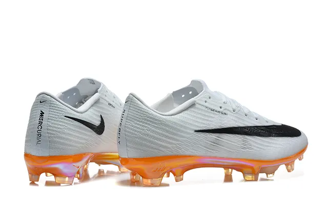 Nike Mercurial Superfly Flyknit White Black Orange Firm-Ground Soccer Shoes 2