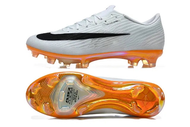 Nike Mercurial Superfly Flyknit White Black Orange Firm-Ground Soccer Shoes 5