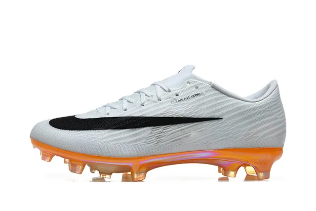 Nike Mercurial Superfly Flyknit White Black Orange Firm-Ground Soccer Shoes 6