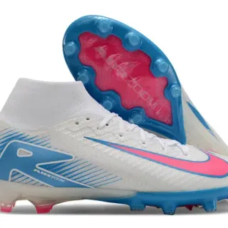 Nike Mercurial Superfly White Pink Blue Firm-Ground Soccer Shoes