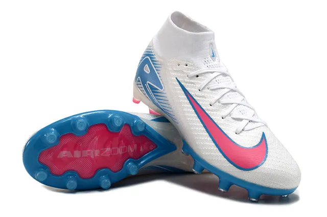 Nike Mercurial Superfly White Pink Blue Firm-Ground Soccer Shoes 3