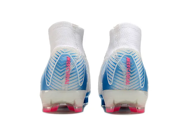Nike Mercurial Superfly White Pink Blue Firm-Ground Soccer Shoes 4