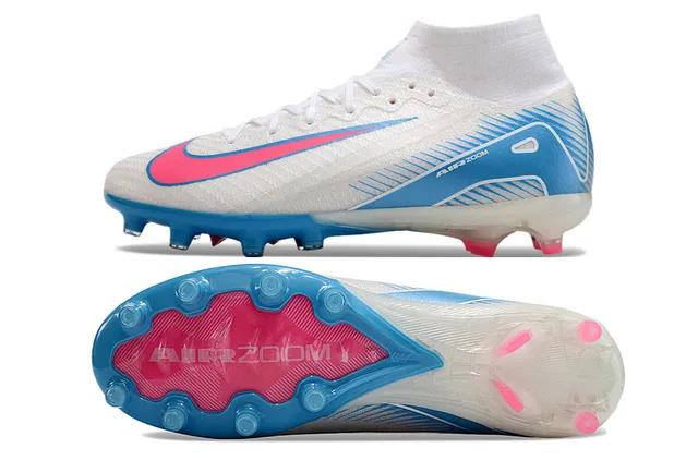 Nike Mercurial Superfly White Pink Blue Firm-Ground Soccer Shoes 5