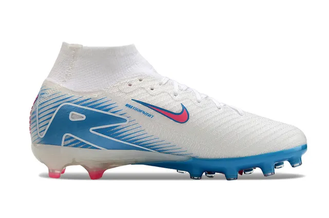 Nike Mercurial Superfly White Pink Blue Firm-Ground Soccer Shoes 7