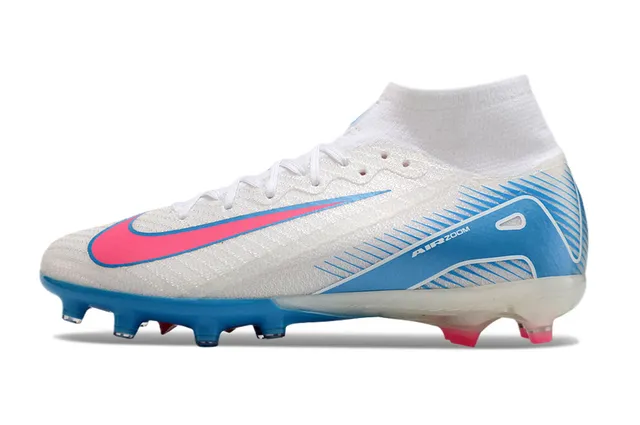 Nike Mercurial Superfly White Pink Blue Firm-Ground Soccer Shoes 8