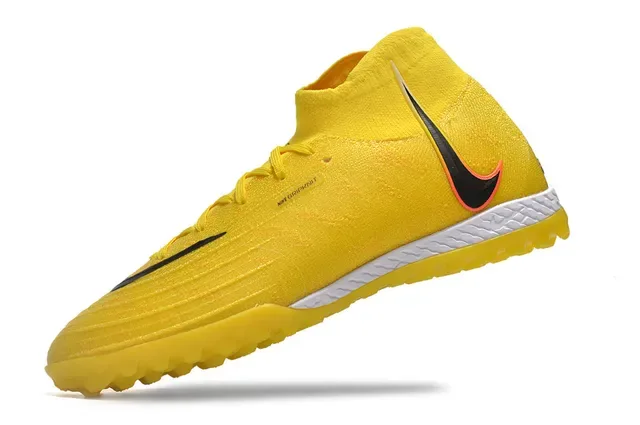 Nike Mercurial Superfly Jaune Noir Hautes Coupes Ajustement Chaussette Construction Maille Supérieure Chaussures de Football pour Pelouse 3