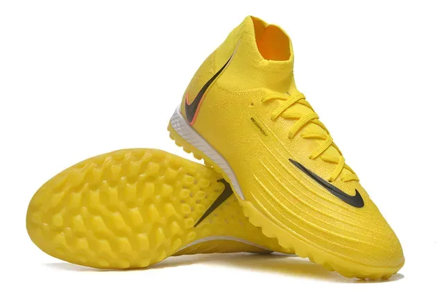 Nike Mercurial Superfly Jaune Noir Hautes Coupes Ajustement Chaussette Construction Maille Supérieure Chaussures de Football pour Pelouse 4