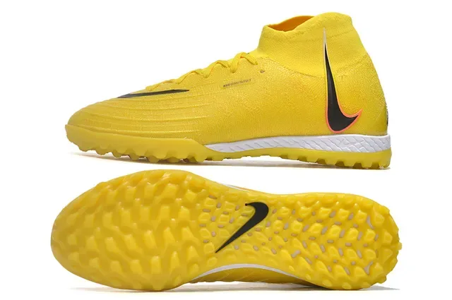 Nike Mercurial Superfly Jaune Noir Hautes Coupes Ajustement Chaussette Construction Maille Supérieure Chaussures de Football pour Pelouse 6