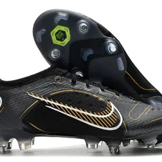 Nike Mercurial Vapor Black Gold White Firm-Ground Soccer Shoes