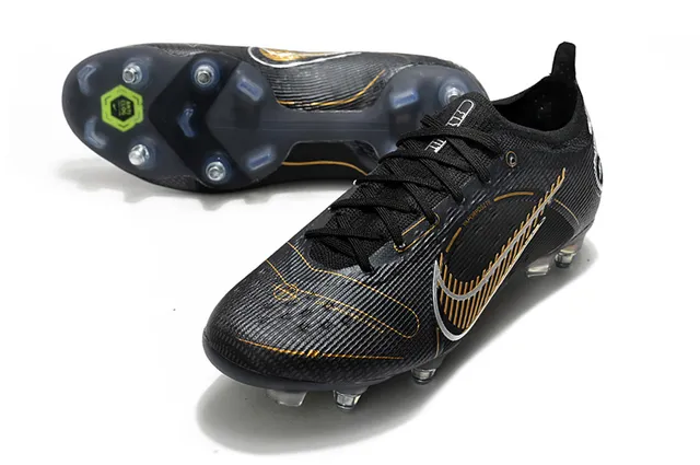 Nike Mercurial Vapor Noir Or Blanc Sol Ferme Chaussures de football 6