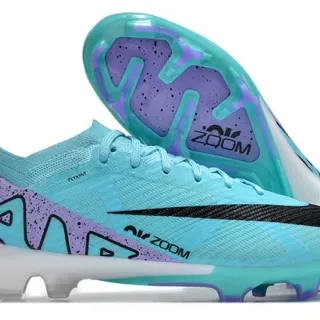 Nike Mercurial Vapor Blue Purple Flyknit Upper Asymmetric Lacing Firm-Ground Soccer Shoes