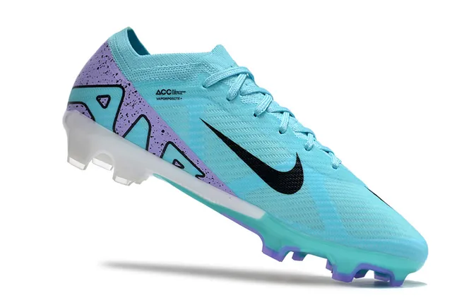 Nike Mercurial Vapor Blue Purple Flyknit Upper Asymmetric Lacing Firm-Ground Soccer Shoes 2